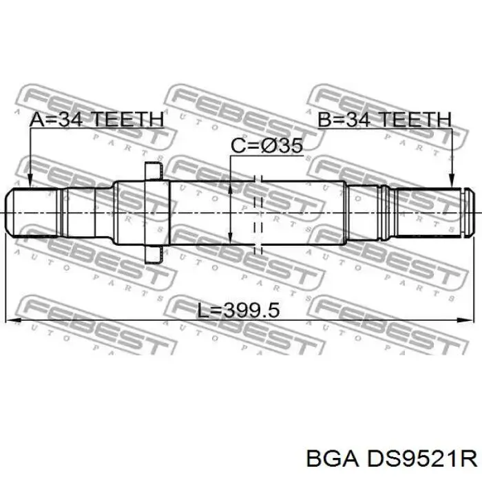 Привод передний правый BGA DS9521R цена, от 103.27 USD