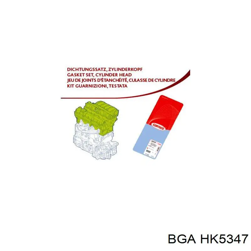 Верхний комплект прокладок двигателя BGA HK5347 цена, от 24.10 USD