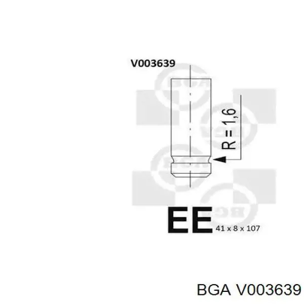 V003639 BGA клапан впускной