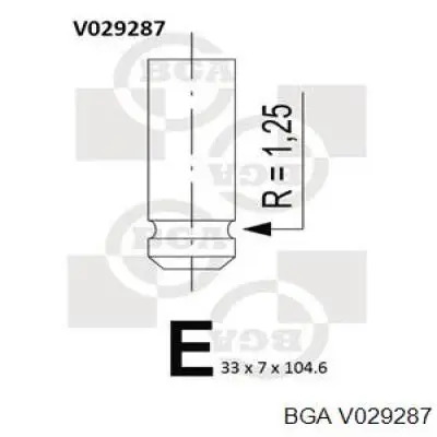 V029287 BGA válvula de admissão