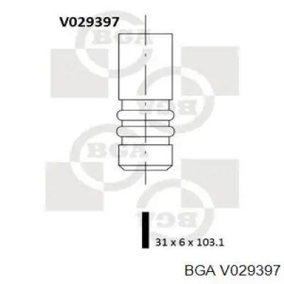 V029397 BGA клапан впускной