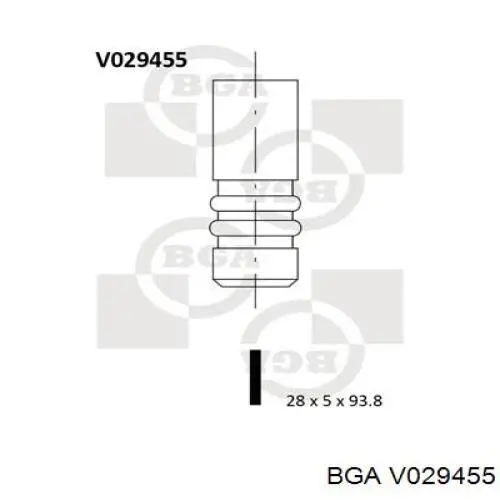 V029455 BGA válvula de admissão