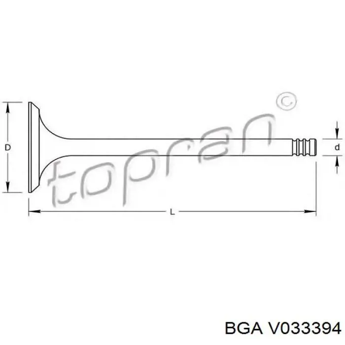 Выпускной клапан двигателя BGA V033394 цена, от 4.18 USD