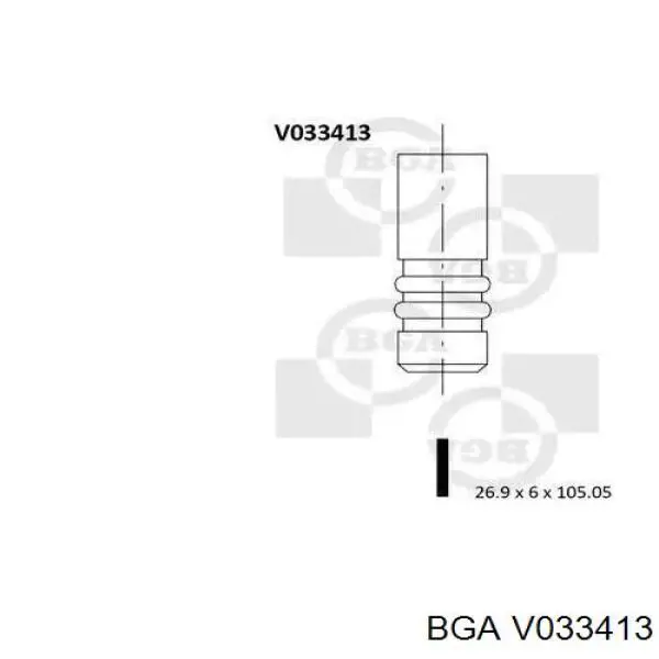 Впускной клапан V033413 BGA