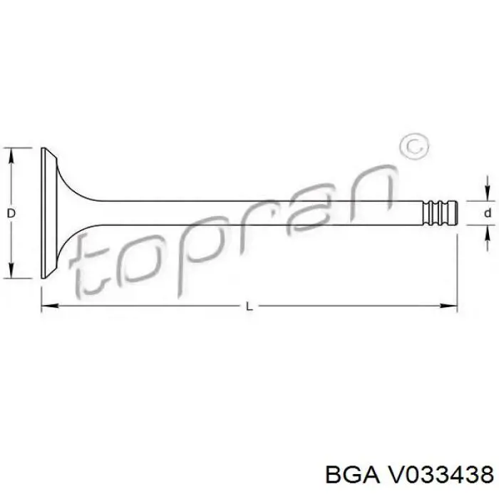 Válvula de escape V033438 BGA