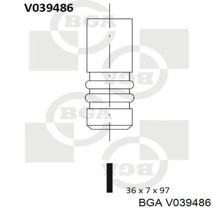 Клапан впускной BGA V039486 цена, от 4.62 USD