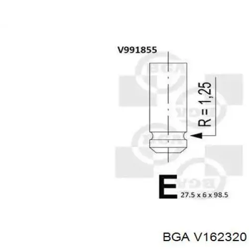 Впускной клапан V162320 BGA