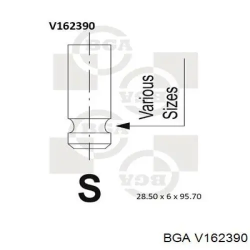 Впускной клапан V162390 BGA