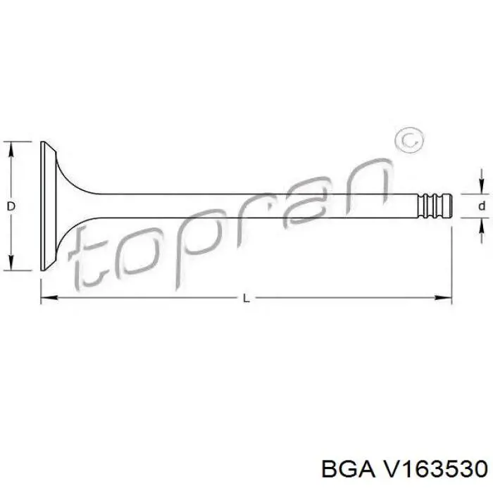 V163530 BGA Впускной клапан
