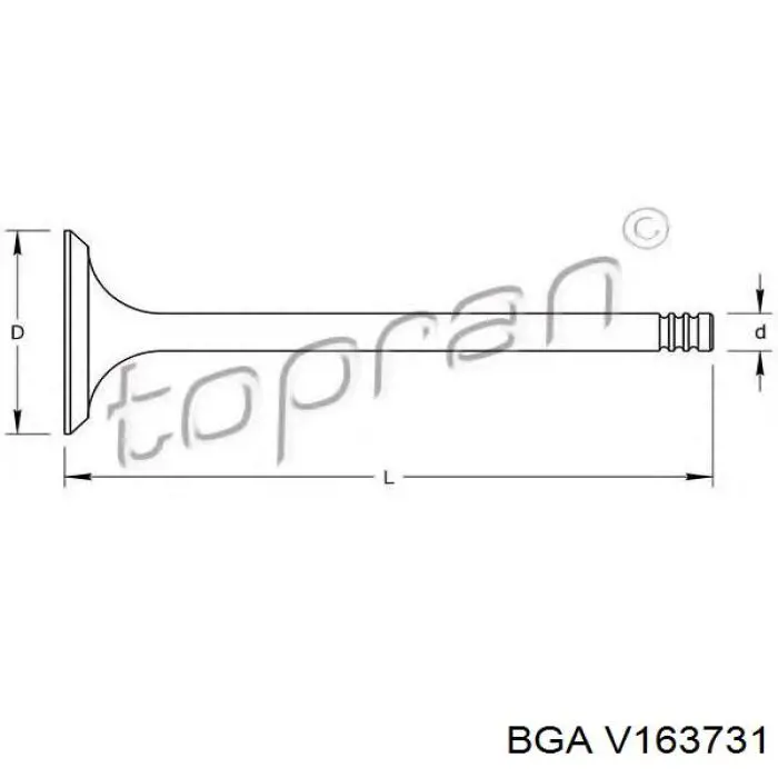 Выпускной клапан двигателя BGA V163731 цена, от 5.27 USD