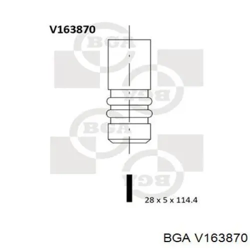 V163870 BGA клапан впускной