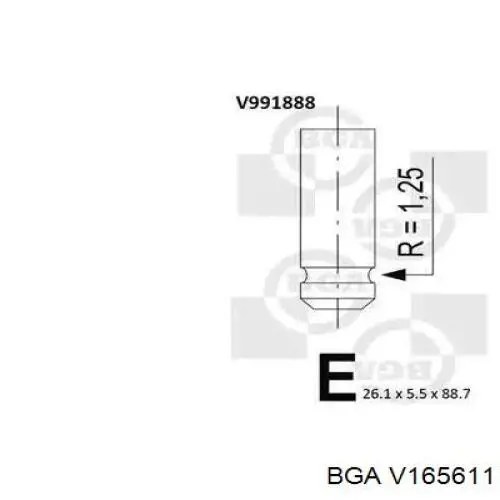 V165611 BGA válvula de escape