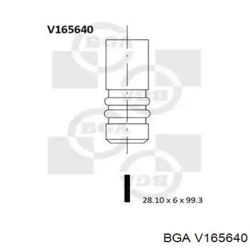 V165640 BGA клапан впускной
