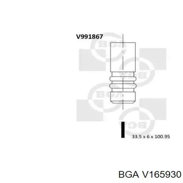 V165930 BGA клапан впускной