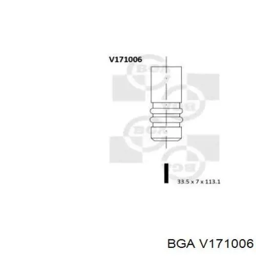V171006 BGA клапан впускной