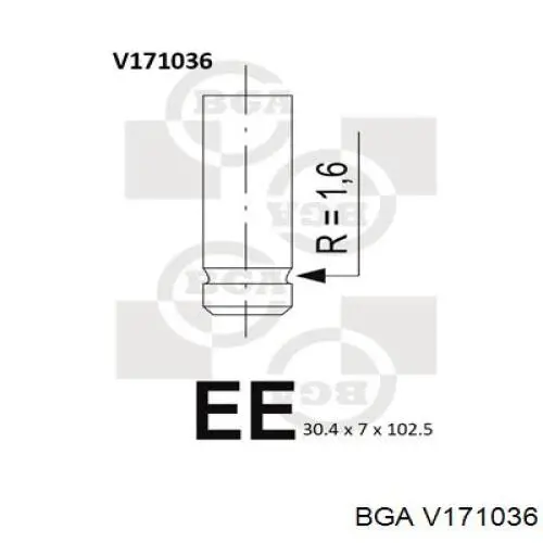 V171036 BGA клапан впускной