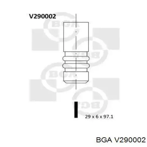 V290002 BGA клапан впускной