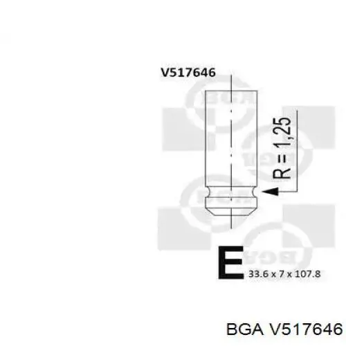 Клапан выпускной BGA V517646