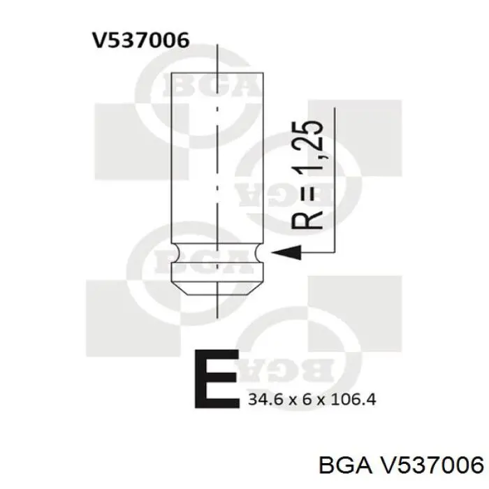 V537006 BGA válvula de admissão
