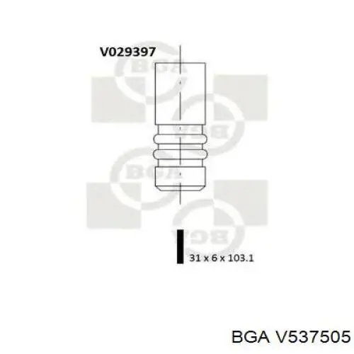 V537505 BGA клапан впускной