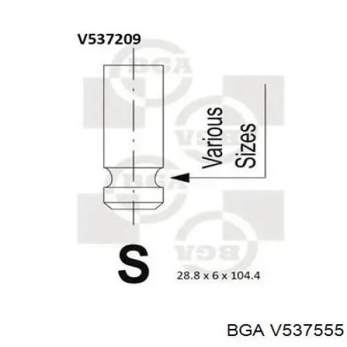 Выпускной клапан V537555 BGA