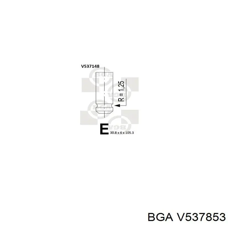 Клапан впускной BGA V537853 цена, от 3.52 USD