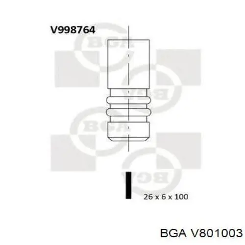 Впускной клапан V801003 BGA