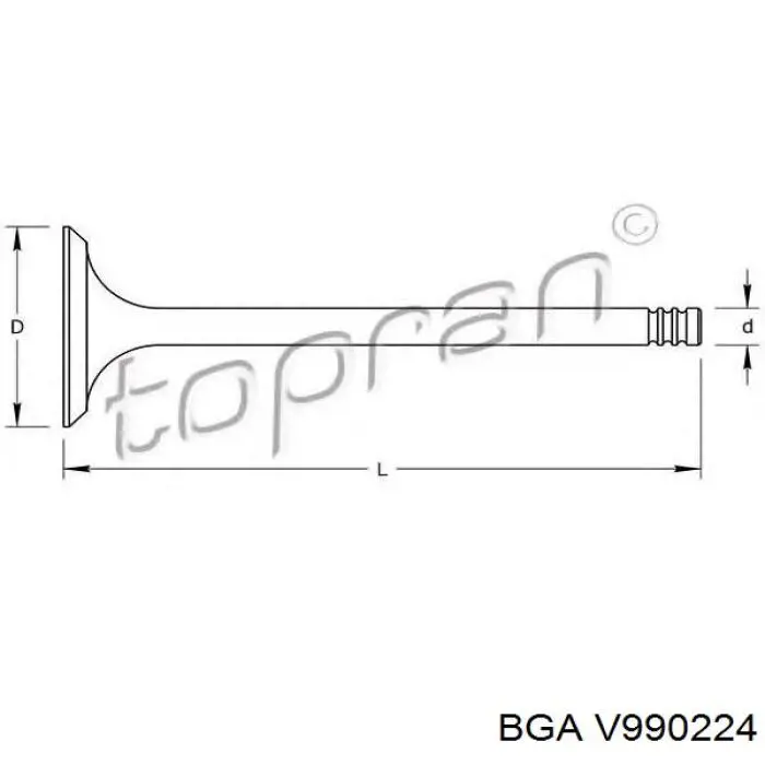 Клапан випускний V990224 BGA