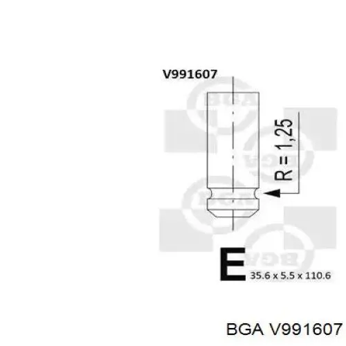 V991607 BGA клапан впускной