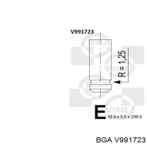 V991723 BGA válvula de admissão