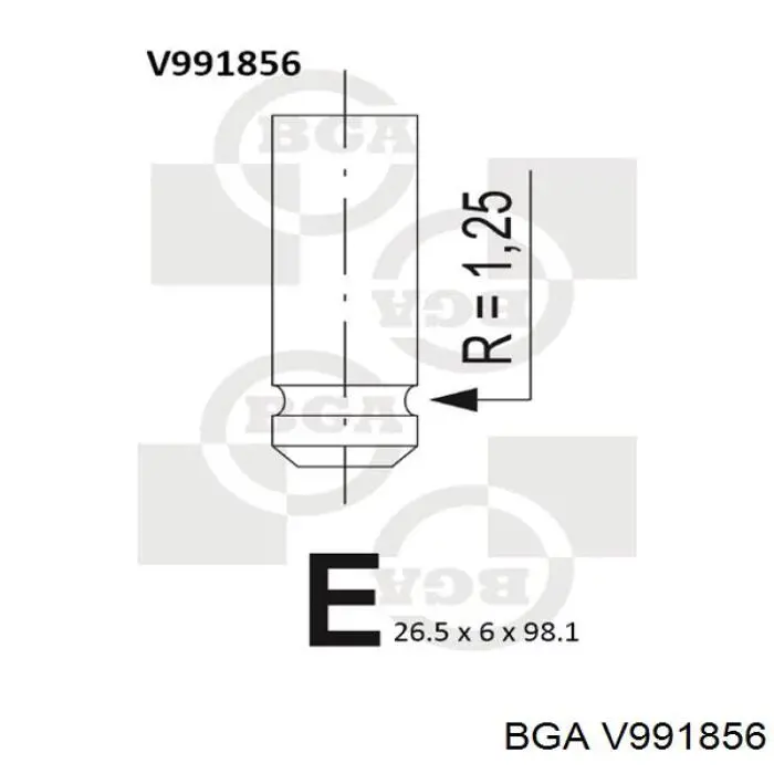 V991856 BGA válvula de escape