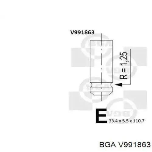 V991863 BGA клапан впускной