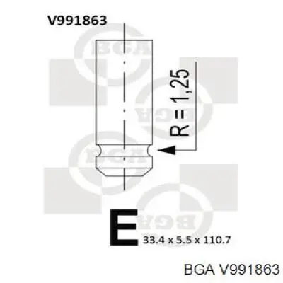 Válvula de admisión V991863 BGA