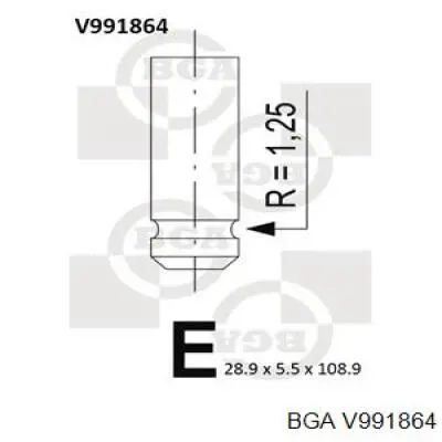 Выпускной клапан двигателя BGA V991864 цена, от 4.67 USD