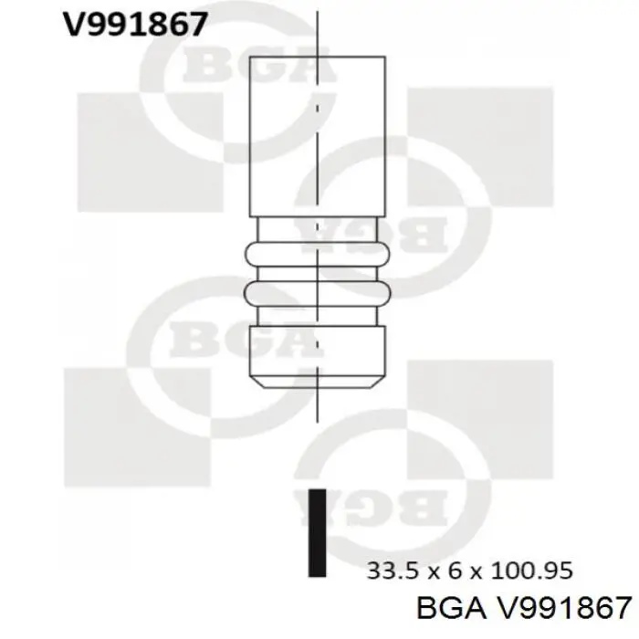 Клапан впускной BGA V991867 цена, от 3.37 USD