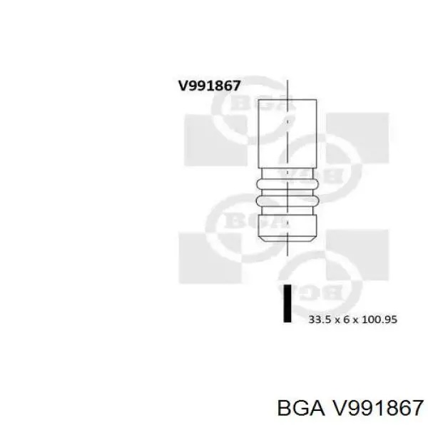 V991867 BGA válvula de admissão
