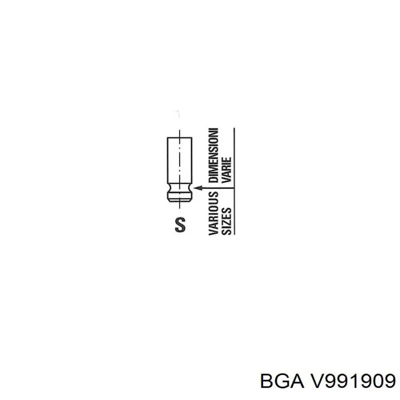 Válvula de escape V991909 BGA