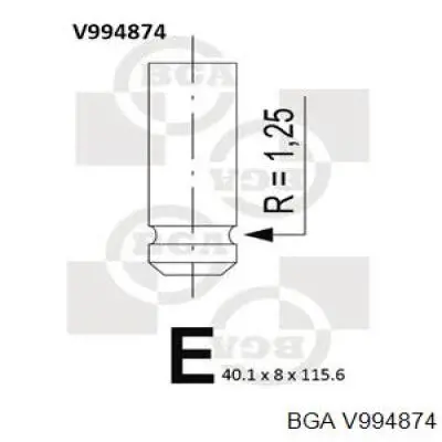 Впускной клапан V994874 BGA