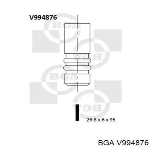 V994876 BGA válvula de admissão
