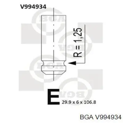 V994934 BGA клапан выпускной