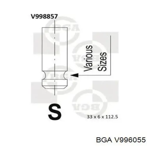 Válvula de admisión V996055 BGA