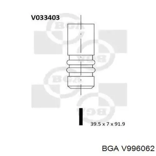 V996062 BGA válvula de escape