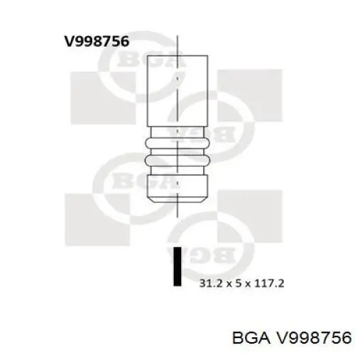 Válvula de admisión V998756 BGA