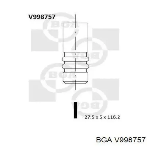 V998757 BGA клапан выпускной