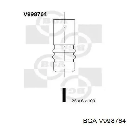 V998764 BGA клапан впускной