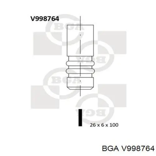 Válvula de admisión V998764 BGA