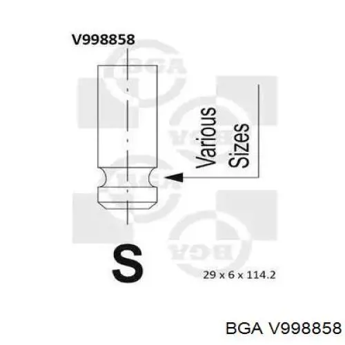 Выпускной клапан V998858 BGA