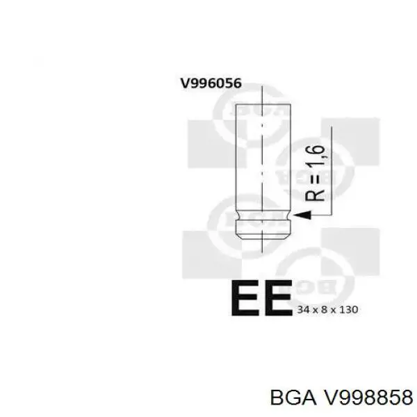 Клапан випускний V998858 BGA