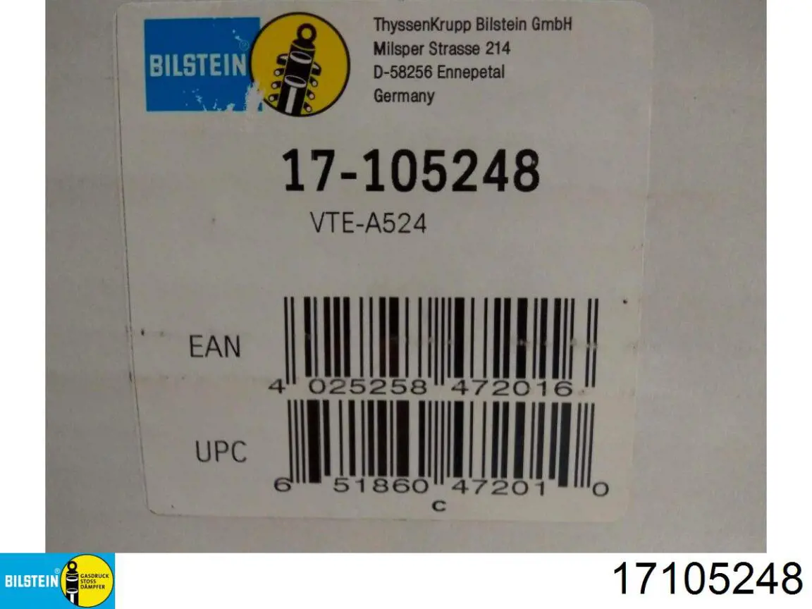 Стойка амортизатора передняя Bilstein 17105248 цена, от 58.06 USD