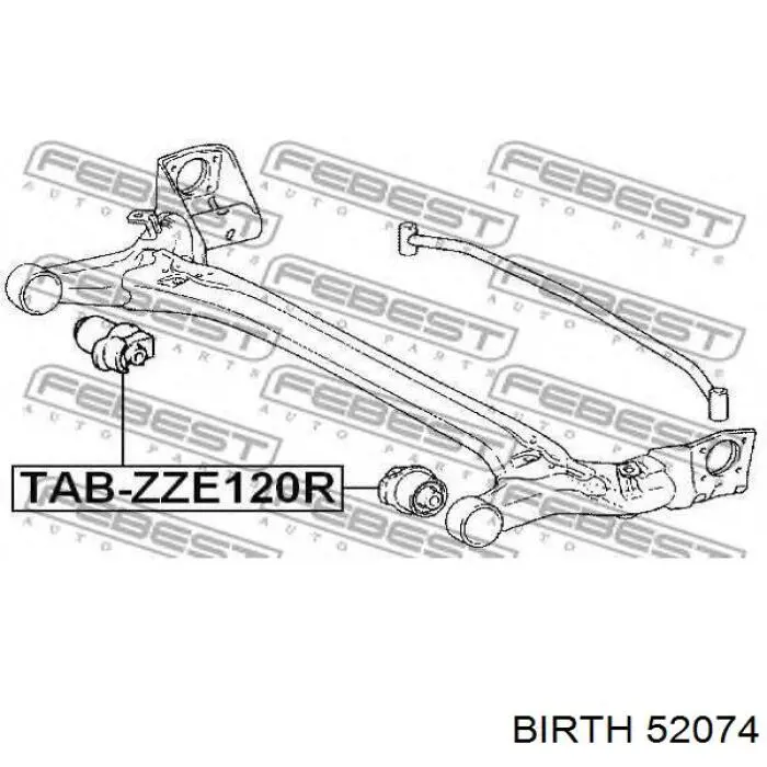 Сайлентблок задней балки (подрамника) 52074 Birth